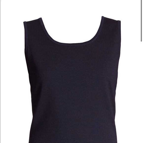 St.John Caviar Knit Tank Top XL Navy Wool&Rayon Mix - Picture 3 of 10